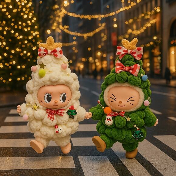GREEN Christmas tree Costume for Labubu - Picture 1 of 4